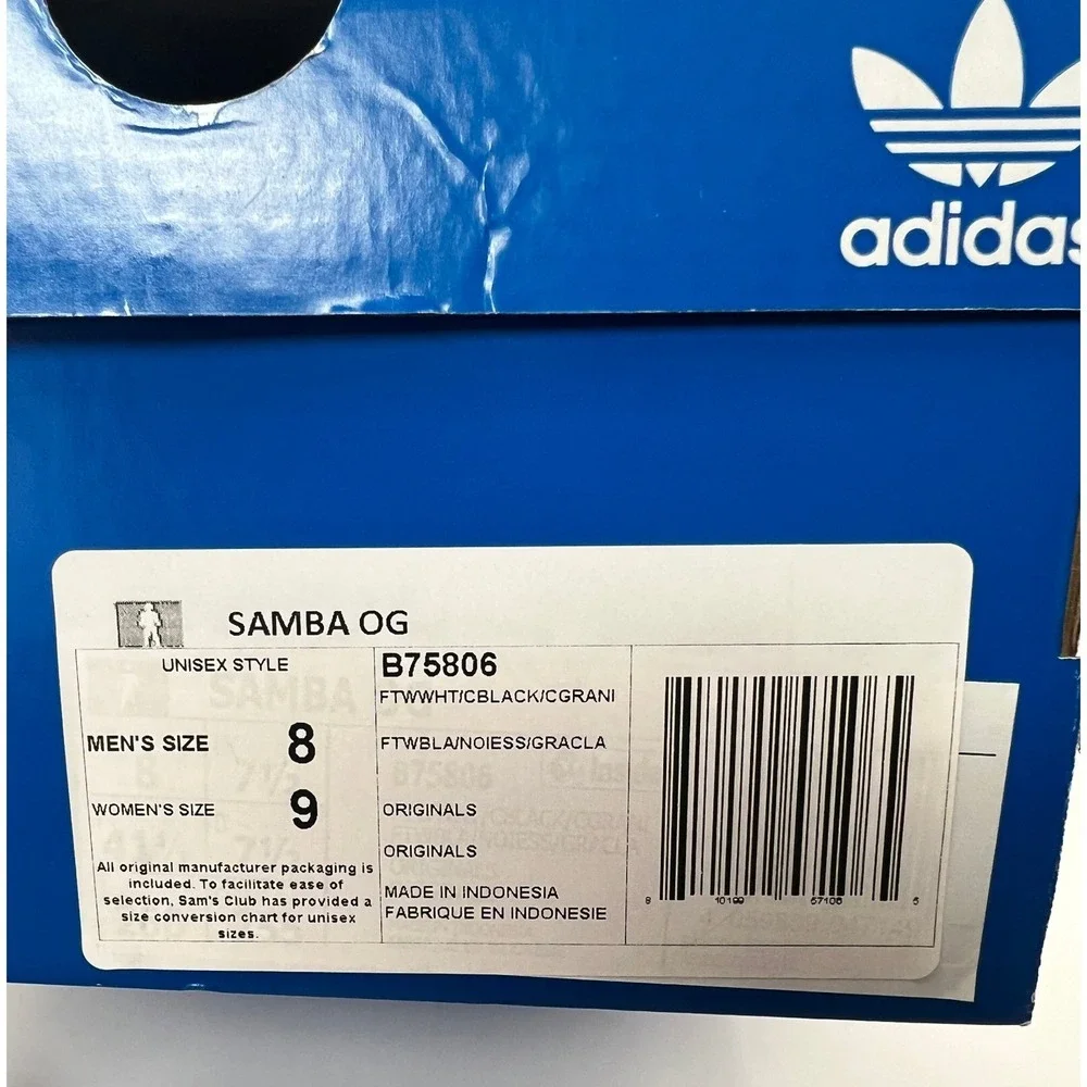 Adidas Samba OG Cloud White Core Black Gum B75806 Mens 8 Womens 9 - Picture 10 of 10